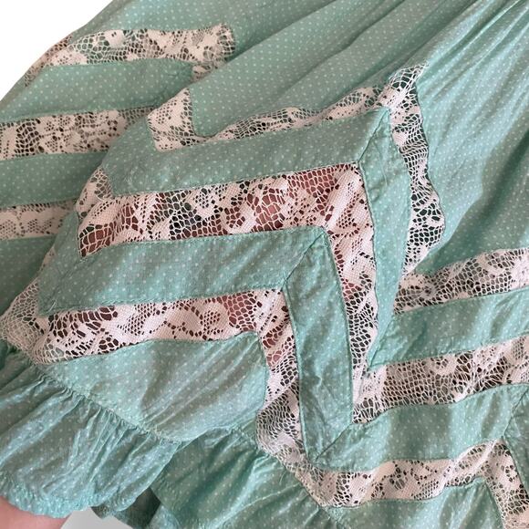 Tea & Cup Mint‎ Green Lace Tank Dress Small S Sleeveless Boho Festival Beachy - Picture 5 of 7